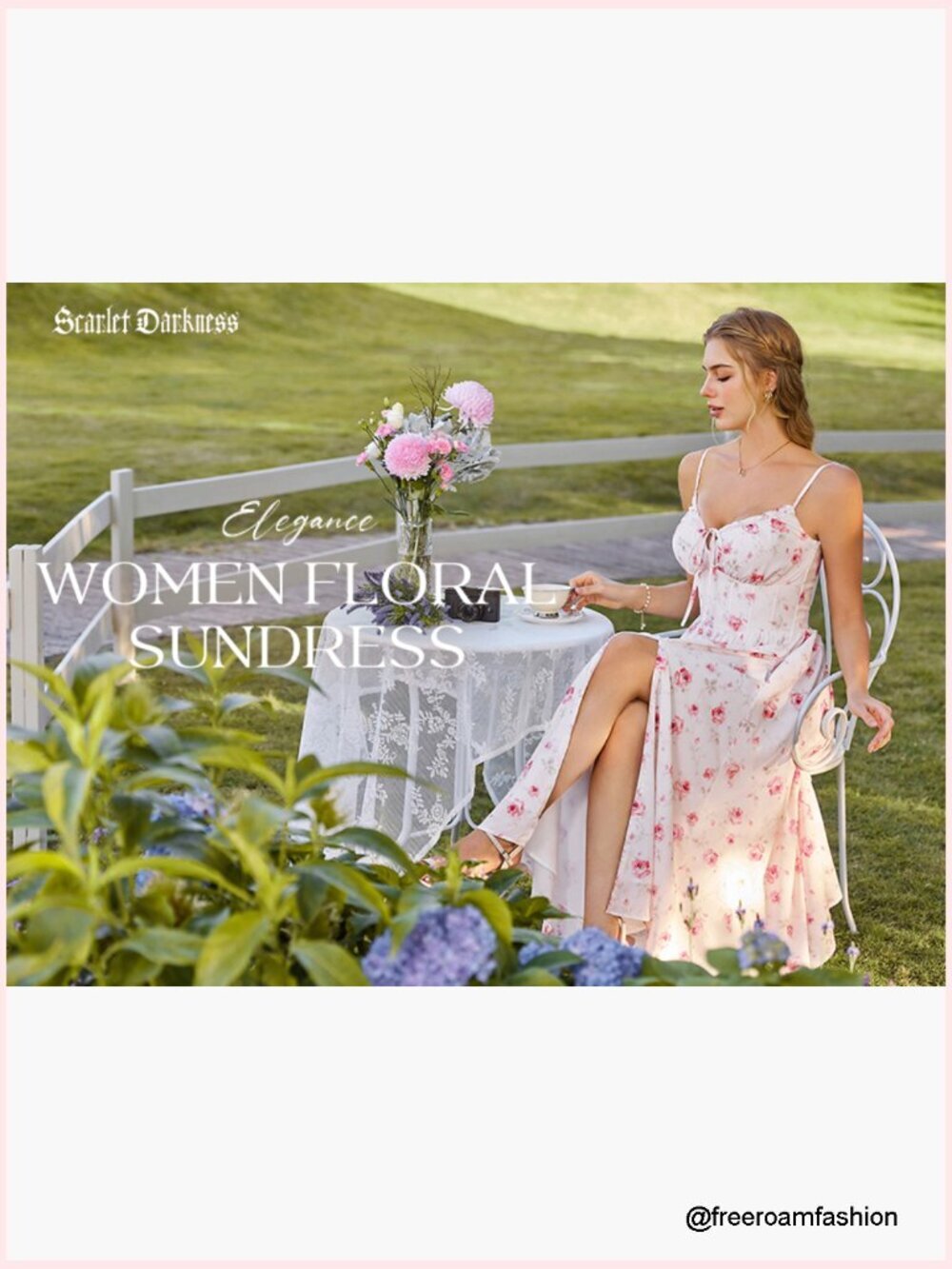Women Corset Floral Milkmaid Sundress Wedding Guest Midi Dress - Picture 7 of 7